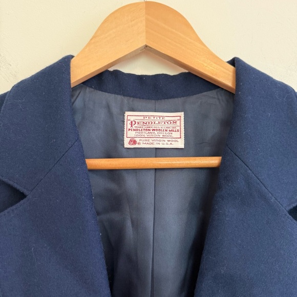 Pendleton Virgin Wool Blazer Jacket Women’s Vintage Blue USA Made Navy Anchor 16 - Picture 3 of 14